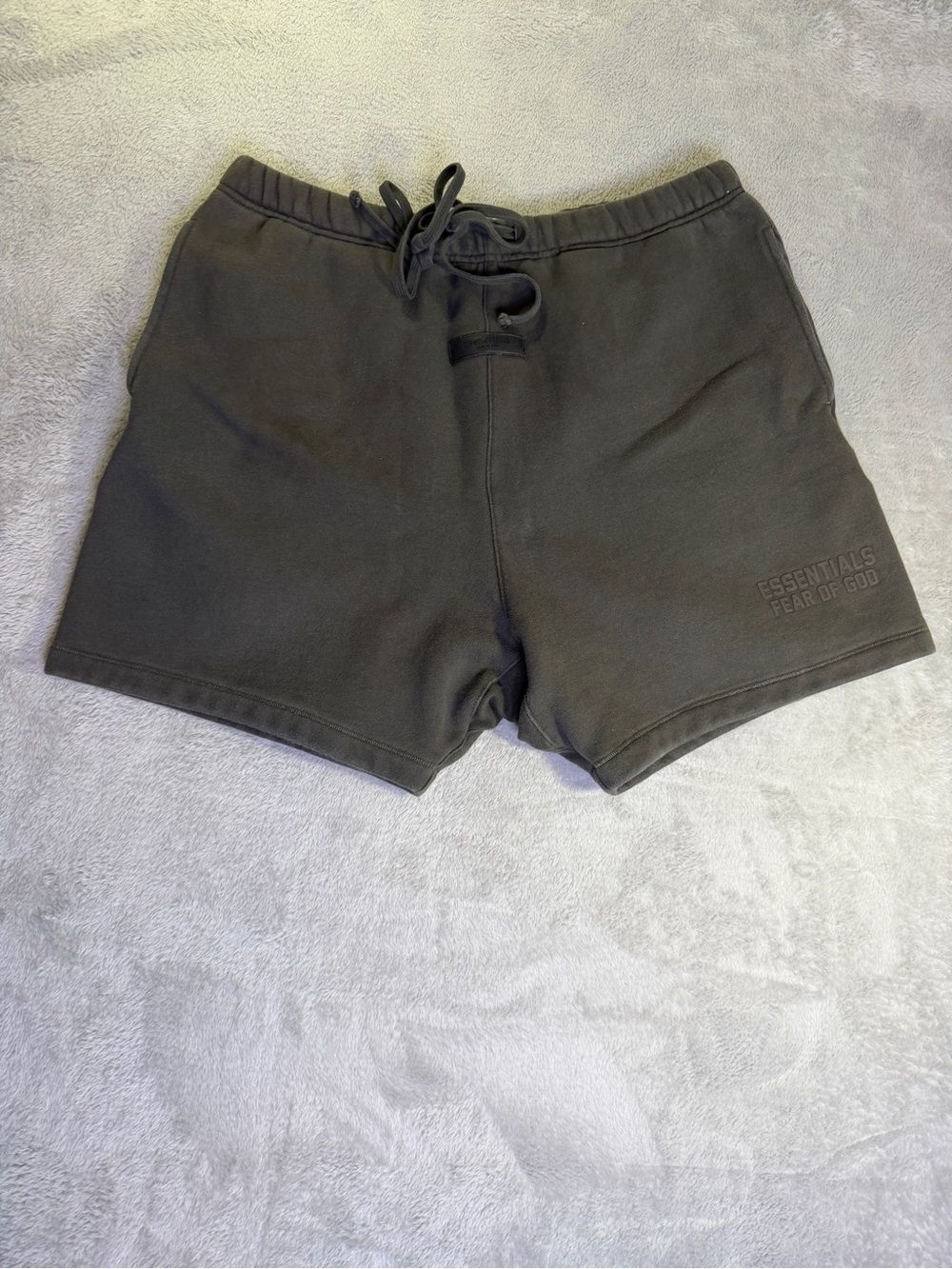 ESSENTIALS Fear of God Gray Cotton Drawstring Shorts XL